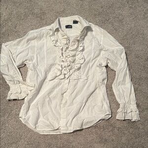 White Ruffled Women's Shirt